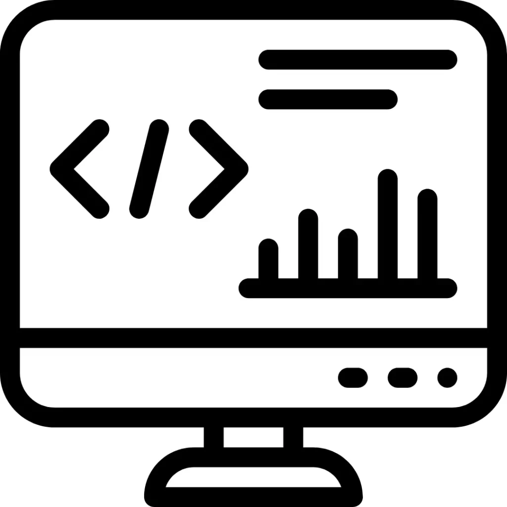 Software development icon representing coding and application design by Stellor IT Services