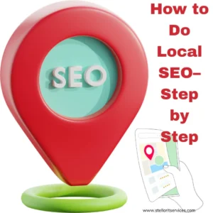 Local SEO optimization example showing Google My Business listing, local map results, and location-based keywords